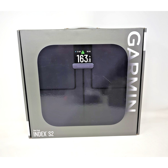 Garmin Index S2 Smart Scale Black WiFi Body Composition Metrics 010-02294-02 New - Picture 1 of 3
